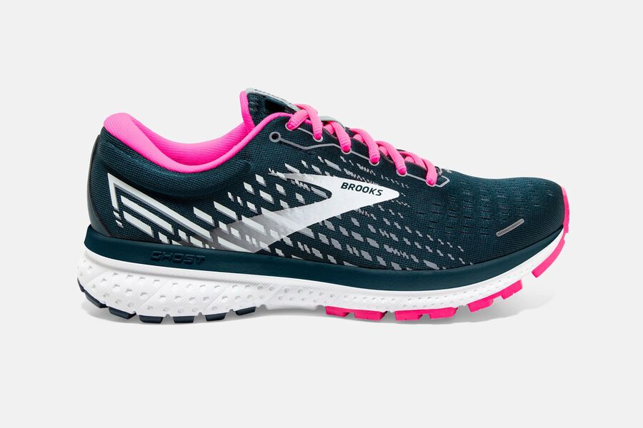 Brooks Ghost 13 Road Running Shoes - Womens - Navy/Pink - OP2390574